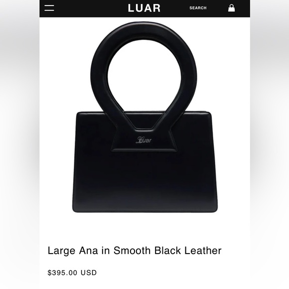 Luar Handbags - Luar Black Leather Shoulder Bag with Crossbody Rings